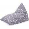 Sablio Sedací vak Biele fliačiky na fialovej: 150x80 cm