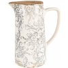 Clayre & Eef Béžový keramický dekoračný džbán so šedými ornamentami Gassia L - 21*14*26 cm - Clayre & Eef