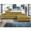 Rohová sedacia súprava Scala, žltá látka, pravý roh