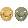 BIBS De Lux cumlíky zo silikónu 2ks - one size - Honey Bee / Olive