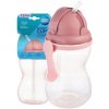 Canpol babies Fľaša športová sa slámkou- ružová 370 ml