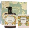 Panier Des Sens Rose Geranium darčeková sada tekuté mydlo 500 ml + vonná sviečka 180 g