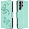 Peňaženkové kožené puzdro Two Butterflies na Samsung Galaxy S24 Ultra 5G - Zelená