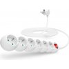 Connect IT prodlužovací kabel 230 V, 6 zásuvek, 5m, s vypínačem (bílý) CI-1281