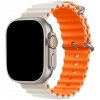 eses Oceánsky silikónový vrúbkovaný remienok pre Apple Watch 42 mm/44 mm/45 mm/46 mm/49 mm Farebný variant: biela - oranžová