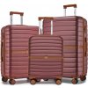 3dielna sada cestovných kufrov ABS + PC Kono - 36/62/94 L - burgundy