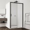 SANSWISS TOP-LINE S BLACK TLS2 ATYP 100 - 180cm pravé dvere do niky alebo do kombinácie / sprchový kút rohový, profil čierny, sklo číre, TLS2DSM10607