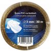 Šnúra PVC na bielizeň s oceľovým jadrom, transparentná 4mm/50m