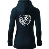 Florbal love - Mikina dámska trendy zipper s kapucňou - M ( Tmavomodrá (veľmi tmavá - skoro čierna) )