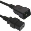 PremiumCord Kabel síťový prodlužovací 230V 16A 1,5m, konektory IEC 320 C19 - IEC 320 C20 kpsa015