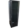 OCRACK OCC-42U-68SBK, Rozvádzač 42U, 600x800mm, stojanový, sklenené dvere, čierny, 2x polica, 4x FAN, M6, v demonte