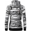 Moto EKG radenie - Mikina dámska trendy zipper s kapucňou - 2XL ( Šedý maskáč )