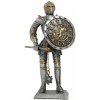MystiCalls Cínový rytíř s kulatým štítem a řemdihem