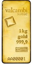 Valcambi zlatá tehla 1000 g