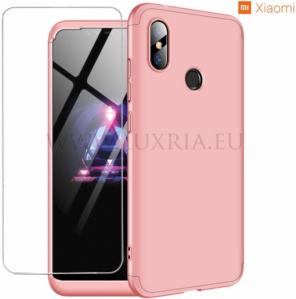 Púzdro Roybens 360 Full Body Xiaomi + tvrdené sklo - Xiaomi Redmi Note 8 Ružové