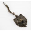 Kovový prívesok - hlava medveďa - 7 cm x 3 cm x 2 cm