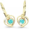 Cutie Jewellery Detské zlaté náušnice C2752Z-Mint Green