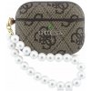 Puzdro Guess PU 4G Classic Logo Pearl Strap pre AirPods Pro 3 Hnedá