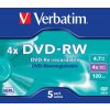 VERBATIM DVD-RW (4x, 4,7GB), 5ks / pack 43285