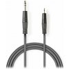 NEDIS stereo audio kabel/ 6,35 mm zástrčka - 3,5 mm zástrčka/ šedý/ 1,5m COTH23205GY15