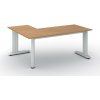 Rohový kancelársky písací stôl PRIMO FLEXIBLE, 180x140 cm, buk