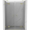 Mexen Lunar Duo sprchové dvere otváracie 160 cm, priehľadné, zlaté brúsené - 834D-160-000-55-00