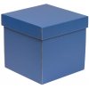 Darčeková krabička s vekom 200x200x200/40 mm, modrá