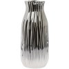 VÁZA KERAMIKA 12x12x28CM STRIEBORNÁ