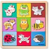 Puzzle so zvieratkami, tvary-farba