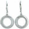 Strieborné visiace náušnice krúžky so zirkónmi
