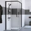 Hüppe Classics 2 EasyEntry - Posuvné dvere rohový vstup 2-dielny (1/2) 1200x2000 mm, upevnenie vľavo, Black Edition, číre sklo s Anti-Plaque C25105.123.322