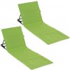 Nastaviteľná plážová podložka s operadlom, zelená, 2 ks