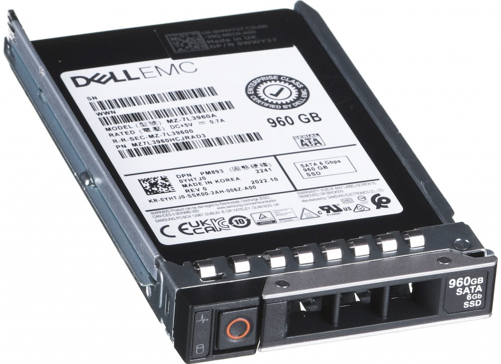 Dell SATA 960GB SSD SATA Read Intensive 6Gbps 512e 2.5in Hot-Plug, CUS Kit, 345-BEFW
