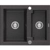 MEXEN MEXEN - Carlos granitový drez 1.5 582x475 mm, čierna kropenatý, sifón chróm 6518581500-76