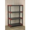 N5K Jupiter Plastový regál so 4 policami sivočervený 138 x 80 x 46 cm
