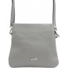 MiaMore kožená crossbody dámska kabelka s tromi oddielmi stredne šedá