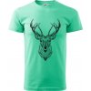 Jeleň kresba - Klasické pánske tričko vyššej gramáže - 4XL ( Mätová )
