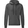 Fruit of the Loom Mikina Classic Hooded Sweat s kapucí COT162208t3701-dark heathe S Melír šedá tmavá