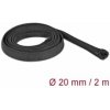 Delock Opletené opláštenie so zipsovým uzáverom, 2 mx 20 mm, čierne