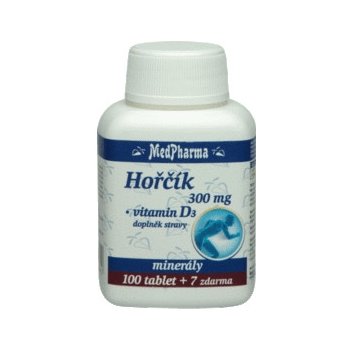 MedPharma Horčík 300 mg + Vitamín D3 107 tabliet