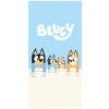Jerry Fabrics · Bavlnená plážová osuška Bluey – motív Rodinka v peliešku - 100% bavlna - 70 x 140 cm