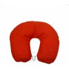 BAKA NATURECestovný Krčný vankúš PODKOVA 35cm x 30cm v ĽANE - Farba: červená