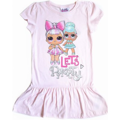 EPLUSM Detské šaty "LOL" - svetlo ružová Veľkosť: 104 / 3–4 roky