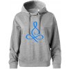 Yoga - lotus modrý (Moňas) - Oversized mikina dámská Moon - kratšia + širšia - L ( Tmavosivý melír )