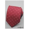 Červená pánska kravata s malými štvorčeky