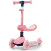 Trojkolesová balančná kolobežka-scooter so sedadlom FUZZY pre deti pink - Ružová