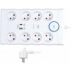 Solight prepäťová ochrana, 8 zásuviek, USB A+C, 2 m, biela PO80