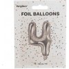 PartyDeco Fóliový balón Mini Číslo 4 strieborný 35cm