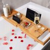 HomePRO HP-9710 Nastaviteľný stolík na vaňu bambusový, 75-112 x 23 x 4,5 cm