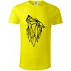 Geometria - vlk - vyjúci - Tričko z organickej bavlny - 3XL ( Citrónová )